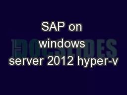 SAP on windows server 2012 hyper-v
