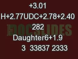 +3.01 H+2.77UDC+2.78+2.40 282 Daughter6+1.9      3  33837 2333