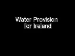Water Provision for Ireland