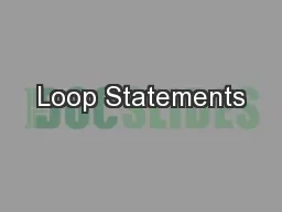 Loop Statements