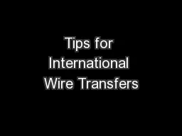 Tips for International Wire Transfers