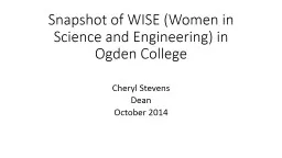 Snapshot of WISE (Women in Science and Engineering) in Ogde