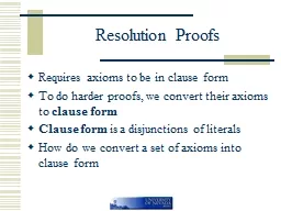 Resolution Proofs