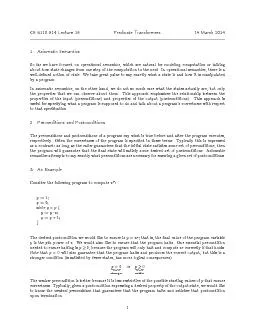 4WeakestPreconditionsGivenaprogramsandapostcondition',theweakestproper