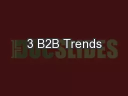 3 B2B Trends