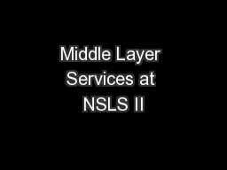 Middle Layer Services at NSLS II
