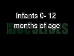Infants 0- 12 months of age