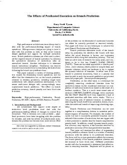 TheEffectsofPredicatedExecutiononBranchPredictionGaryScottTysonDepartm