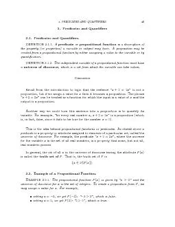 3.PREDICATESANDQUANTIFIERS46DiscussionInthisexamplewecreatedpropositio