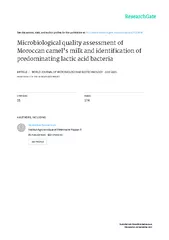 ShortcommunicationMicrobiologicalqualityassessmentofMoroccancamel