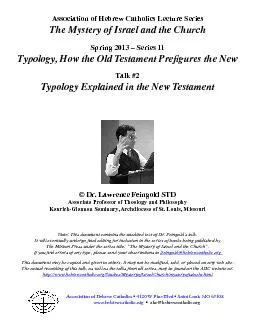 AHC Lecture Series  11: Typology, How the Old Testament Pre�