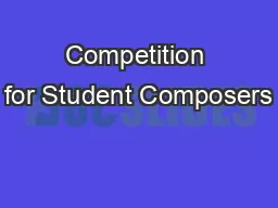 Competition for Student Composers