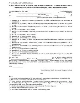 Prescribed Format for OBC CertificateFORM OF CERTIFICATE TO BE PRODUCE