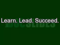 Learn. Lead. Succeed.