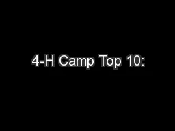4-H Camp Top 10: