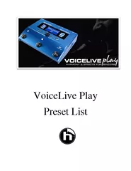 VoiceLive PlayPreset List