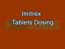 Imitrex Tablets Dosing