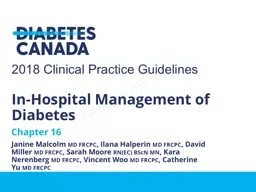Canadian Diabetes Association Clinical Practice Guidelines