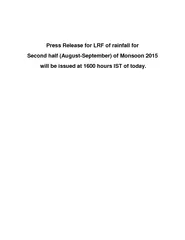 Press Release for LRF of rainfall for
