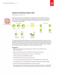 Adobe Primetime PLAYER SDK DatasheetAdobe Primetime Player SDKMake Eve