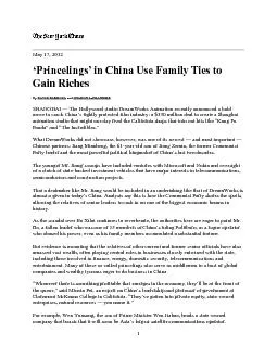 ‘Princelings’ in China Use Family Ties to