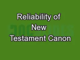 Reliability of New Testament Canon
