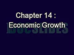 Chapter 14 : Economic Growth