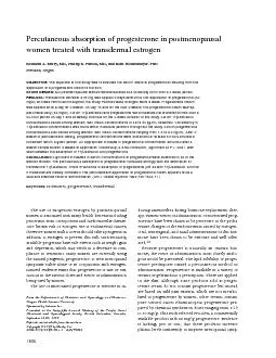 women treated with transdermal estrogenKenneth A. Burry, MD, Phillip E