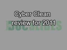 Cyber Clean review for 2011