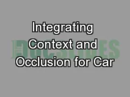 Integrating Context and Occlusion for Car
