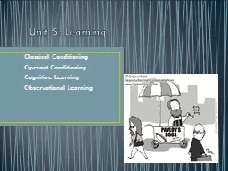 Unit 5: Learning