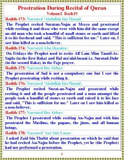 1 Prostration During Recital of Quran Volume2  Book19