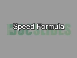 Speed Formula