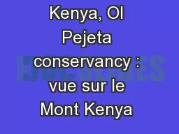 Kenya, Ol Pejeta conservancy : vue sur le Mont Kenya 