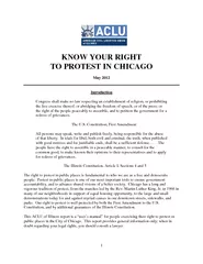 KNOW YOUR RIGHT TO PROTEST IN CHICAGO May 2012