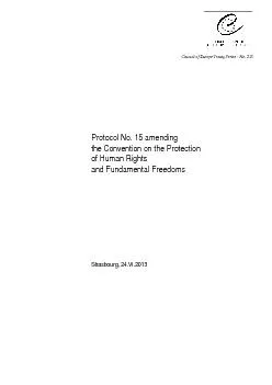 Council of Europe Treaty Series No. 21Protocol No. 15 amendingthe Conv