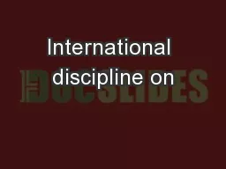 International discipline on