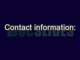 Contact information: