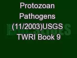 Protozoan Pathogens (11/2003)USGS TWRI Book 9