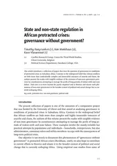 Volume 21, Nr. 2,State and non-state regulation inAfrican protracted c