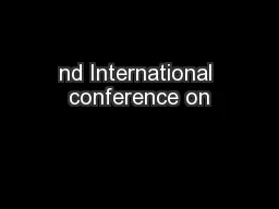 nd International conference on