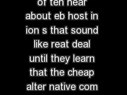 Business ow ners and Decision ak ers of ten hear about eb host in ion s that sound like