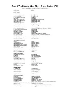 Gta-San Andreas Cheat Codes PC, PDF, Weaponry