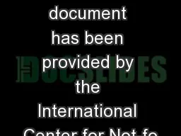 This document has been provided by the International Center for Not-fo