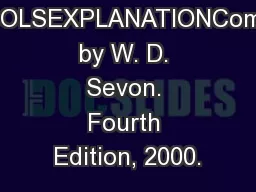 SYMBOLSEXPLANATIONCompiled by W. D. Sevon. Fourth Edition, 2000.