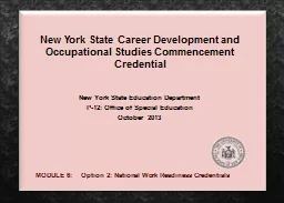 New York State Career Development and Occupational Studies