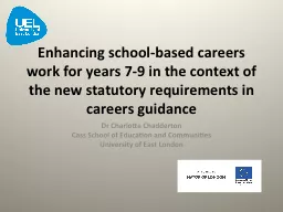 Enhancing school-based careers work for years 7-9 in the co