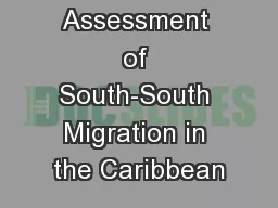 An Assessment of South-South Migration in the Caribbean