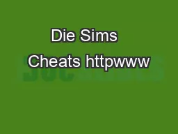 Die Sims  Cheats httpwww