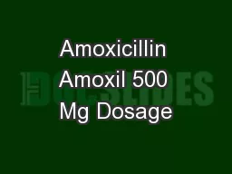 Amoxicillin Amoxil 500 Mg Dosage